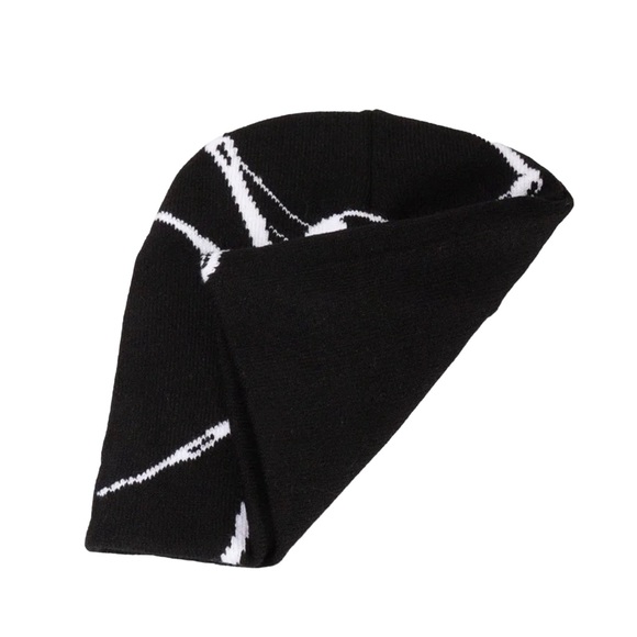 Badass black and white spider beanie edgy rocker goth NEW - Picture 3 of 5